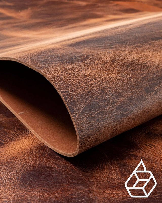 Thick and firm buffalo leather with a matte finish - Brown | Buffalo Collection