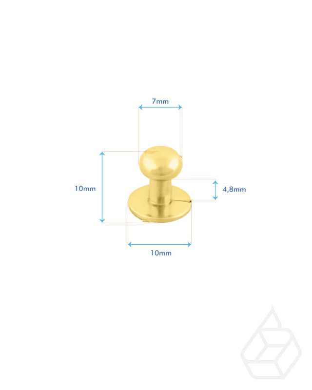 Geweerknop | Goud En Zilver Kopmaat 7 Mm (10 Stuks) Fournituren