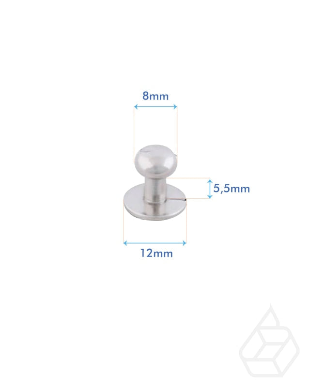 Geweerknop | Zilver Kopmaat 8 Mm (10 Stuks) Fournituren