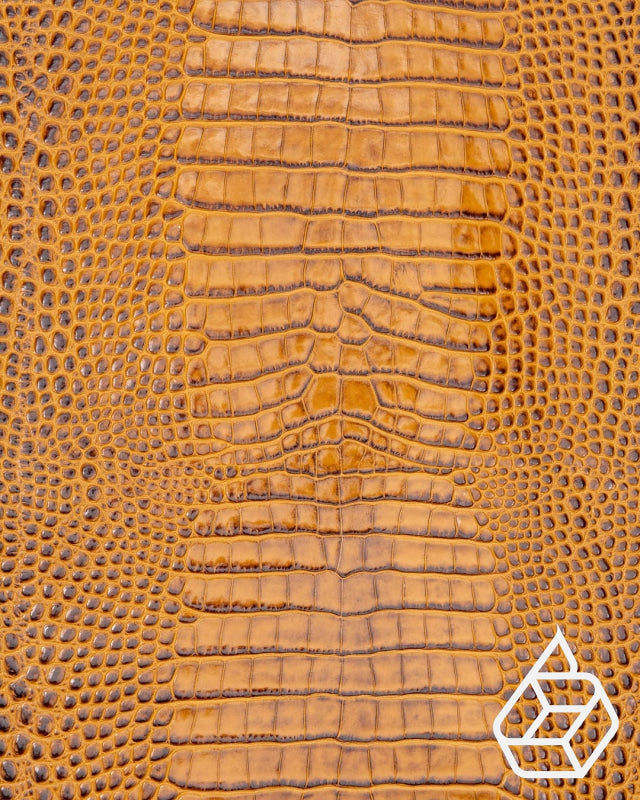 Cow leather with a crocodile print - Cognac crocodile print | Como Collection