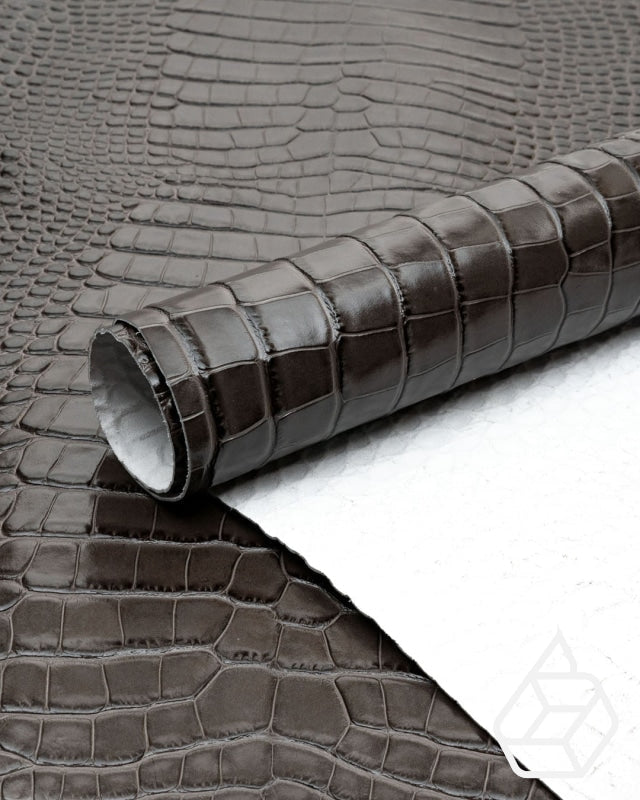 Cow leather with a crocodile print - Taupe crocodile print | Como Collection