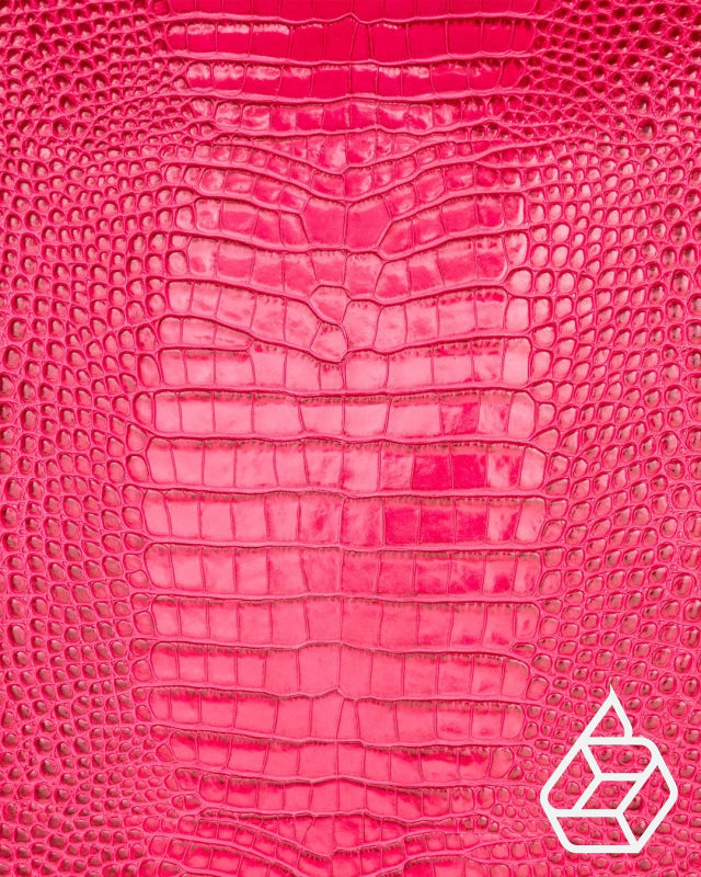 Cow leather with a crocodile print - Pink crocodile print | Como Collection