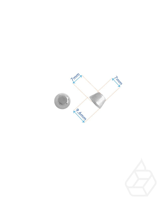 Kegelvormige Studs Zonder Schroef | Nickel Finish Diameter 9 6 Mm Fournituren