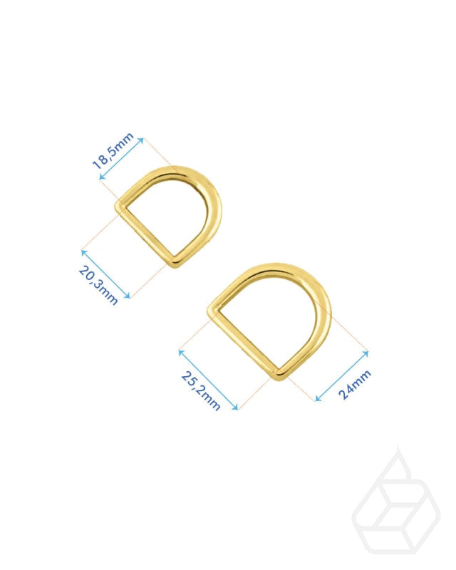 D-Vormige Tashengsel Bevestiging | Goud En Zilver 2 Binnenmaten (2 Stuks) Fournituren