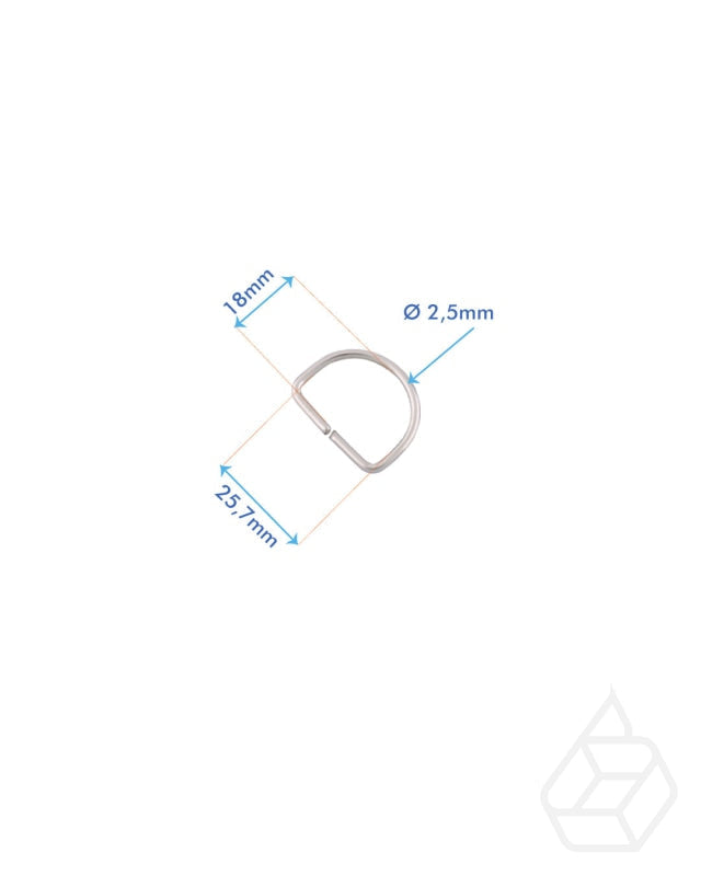 D-Ring | Nickel Finish Binnenmaat 25 7 Mm Fournituren