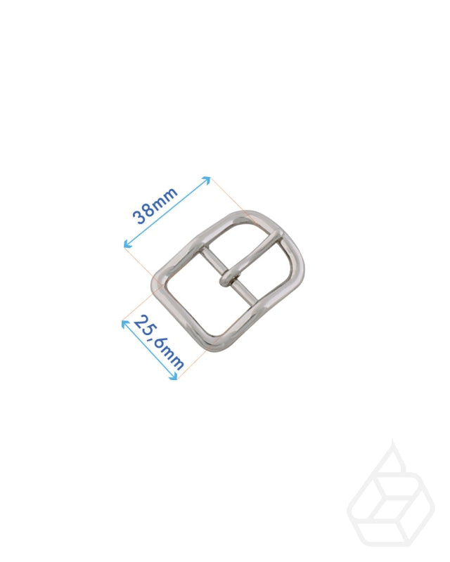 D-Vormige Gesp Met Middenbrug | Nickel Finish Binnenmaat 25 6 Mm Fournituren