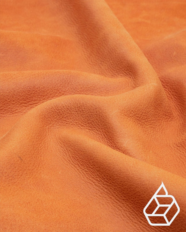 Nappa cow leather with a vintage look - Orange | Dakota Collection