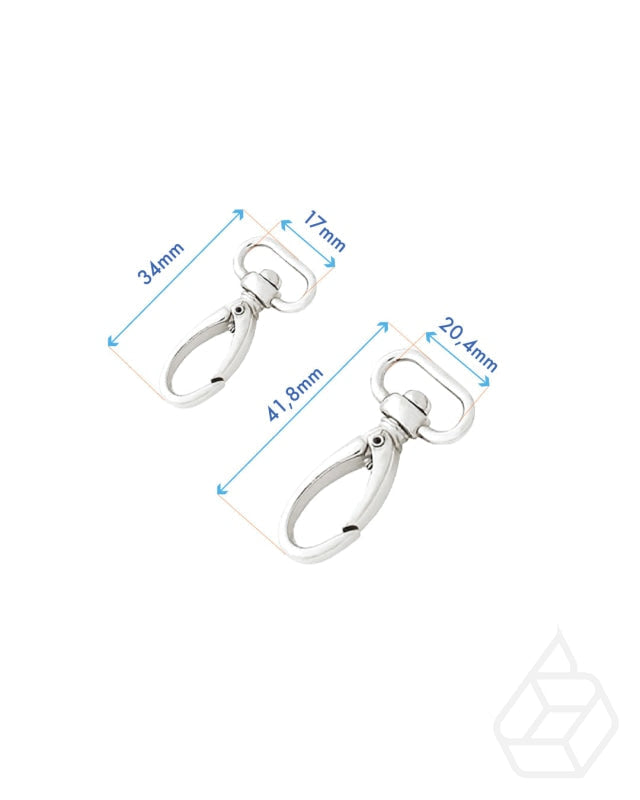 Drop-Shaped Swivel Snap Hook | Silver 2 Inner Sizes Fournituren