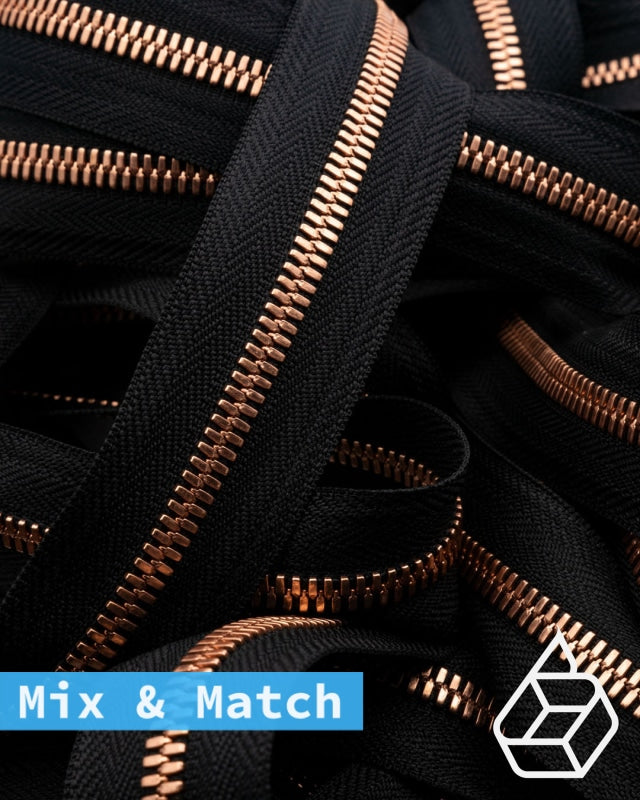 Excella® | Rits Op Maat Bright Copper Maat 5 Black 580 Ritsen