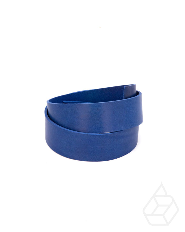 Monza Collection Belt Strap | Shiny Vegetable Tanned Firm Harness Leather Cobalt / 10 Mm Leer