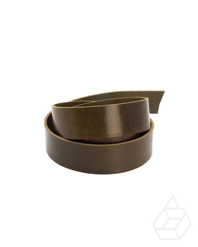 Monza Collection Belt Strap | Shiny Vegetable Tanned Firm Harness Leather Oliva / 10 Mm Leer