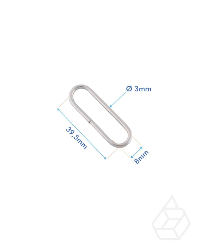 Ovale Ring | Zilver Binnenmaat 39 5 Mm (2 Stuks) Fournituren