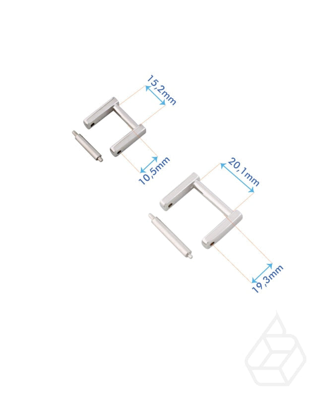 Rechthoekige Demontabele Tassenhengsel Bevestiging | Nickel Finish 15.2 Mm Fournituren