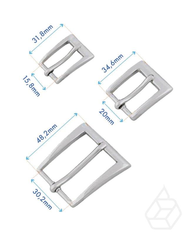 Rechthoekige Gesp | Zilver 3 Binnenmaten Fournituren