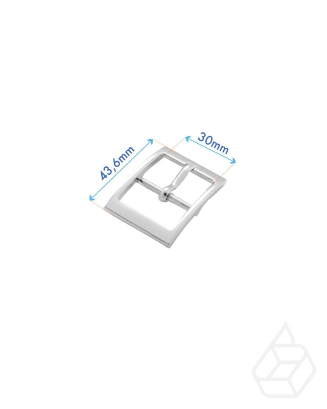 Rechthoekige Gesp Met Middenbrug | Zilver Binnenmaat 30 Mm Fournituren