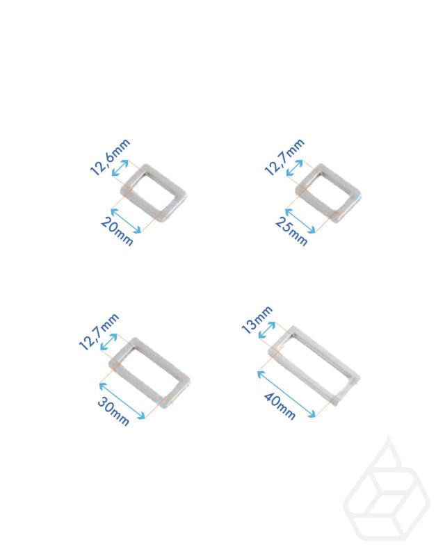 Rectangular Flat Ring | Silver 4 Inner Sizes (2 Pieces) Fournituren