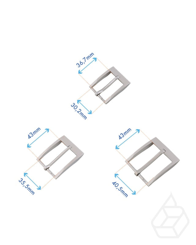 Rechthoekige Gesp | Nickel Finish 30.2 Mm Fournituren