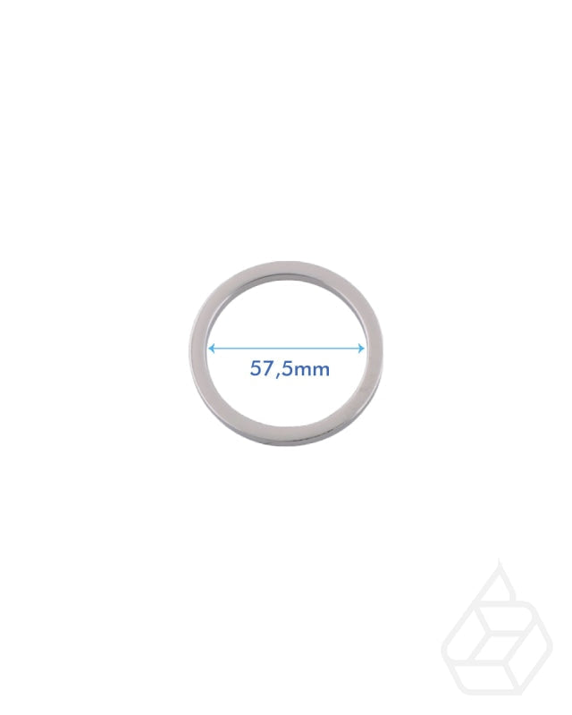 Ronde Platte O-Ring | Zilver Binnenmaat 57 5 Mm (2 Stuks) Fournituren