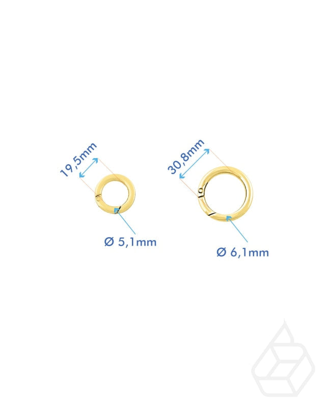 Ronde O-Ring Musketonhaak | Goud En Zilver 2 Binnenmaten Fournituren