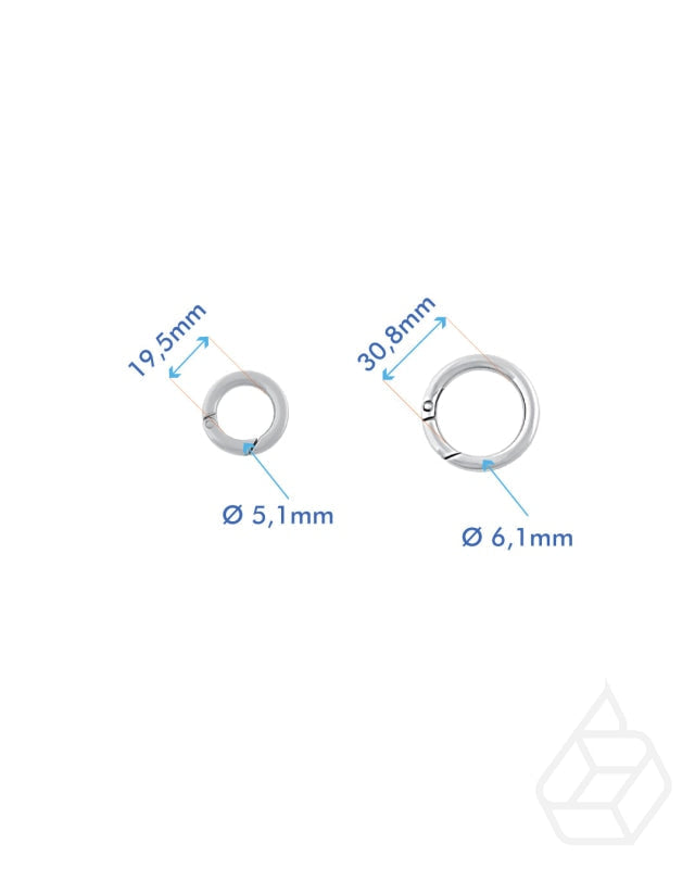 Ronde O-Ring Musketonhaak | Goud En Zilver 2 Binnenmaten Fournituren