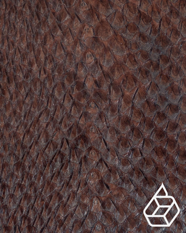 Fish leather with closed scales and silk gloss - Brown - | Salmon closed Collection