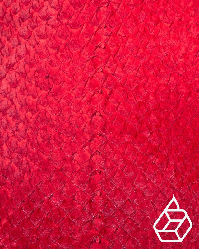 Fish leather with closed scales and silk gloss - Red - | Salmon closed Collection