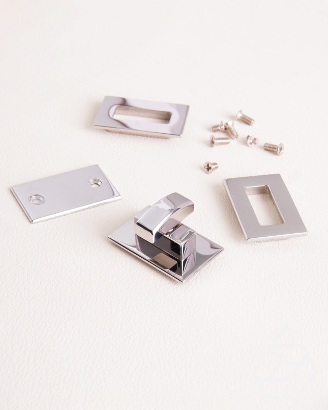 Stainless Steel Arc-Head Rectangular Turning Lock | Gold And Silver 18 5 X 28 Mm Fournituren