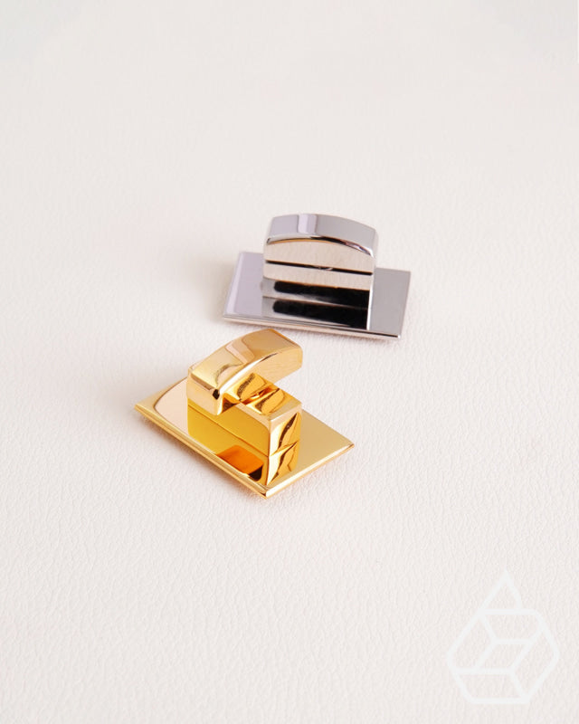 Stainless Steel Arc-Head Rectangular Turning Lock | Gold And Silver 18 5 X 28 Mm Fournituren