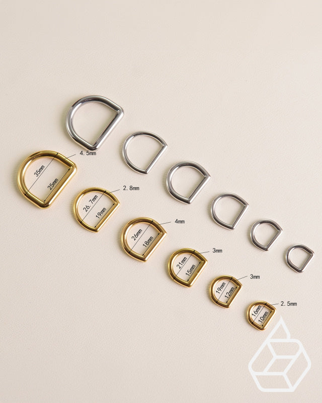 Stainless Steel D-Ring | Gold And Silver 8 Inner Sizes Fournituren