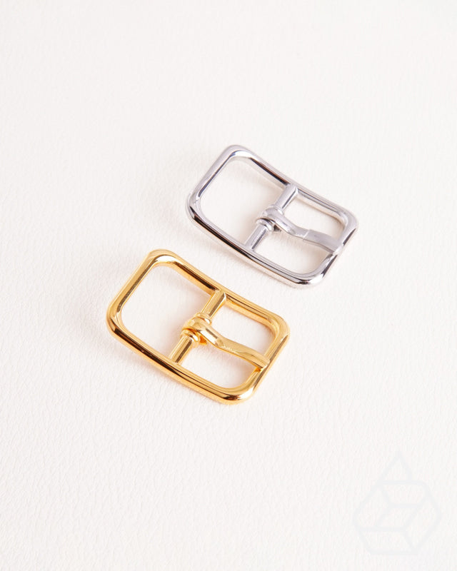 Stainless Steel Rectangular Buckle With Center Bar | Gold And Silver 3 Inner Sizes / Inner Size