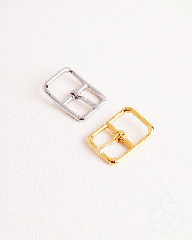 Stainless Steel Rectangular Buckle With Center Bar | Gold And Silver 3 Inner Sizes / Inner Size