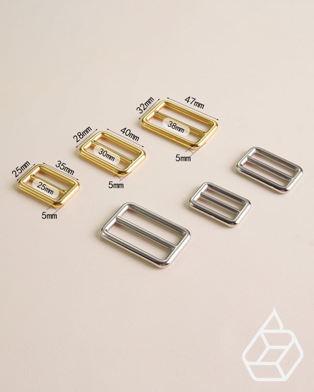 Stainless Steel Rectangular Double Loop Slider | Gold And Silver 4 Inner Sizes Fournituren