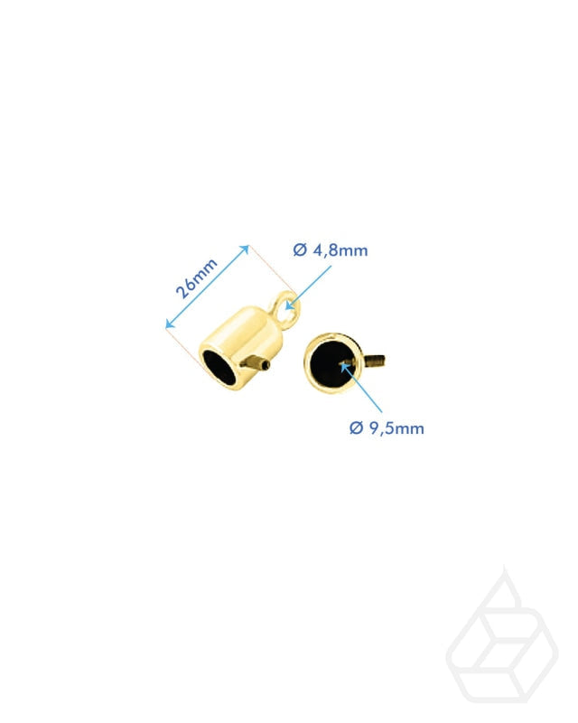 Eindkap Schroef | Goud En Zilver Binnenmaat 9 5 Mm (2 Stuks) Fournituren