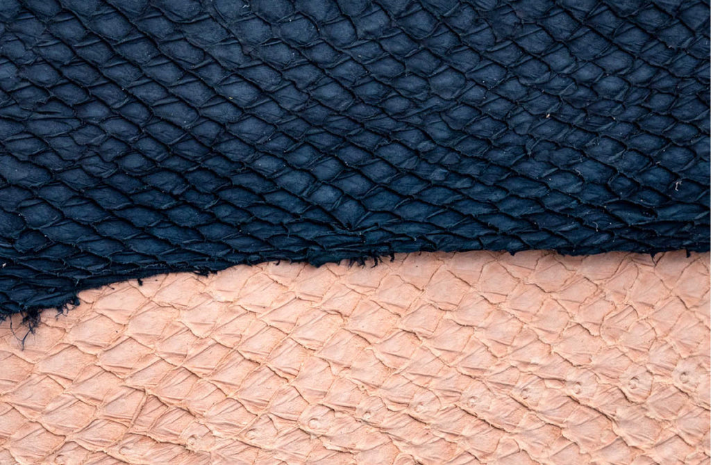 Fish leather, Visleer, Fischleder - Salmon leather Open Crust - Nordic Fish Leather - Leatherbox