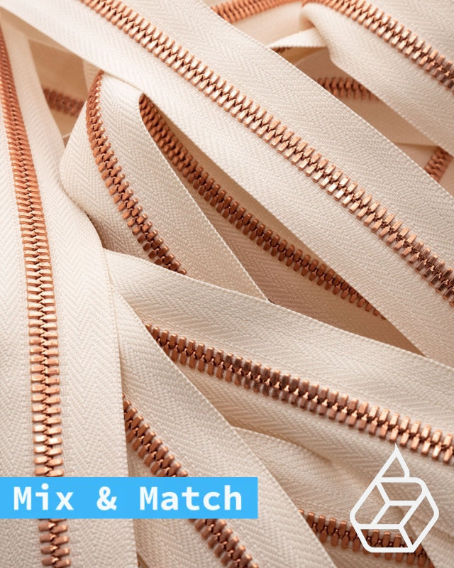 Excella® | Rits Op Maat Bright Copper Maat 5 Ritsen