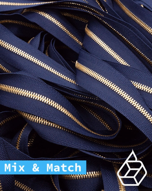 Excella® | Rits Op Maat Goud Maat 3 Marine Blue 058 Ritsen