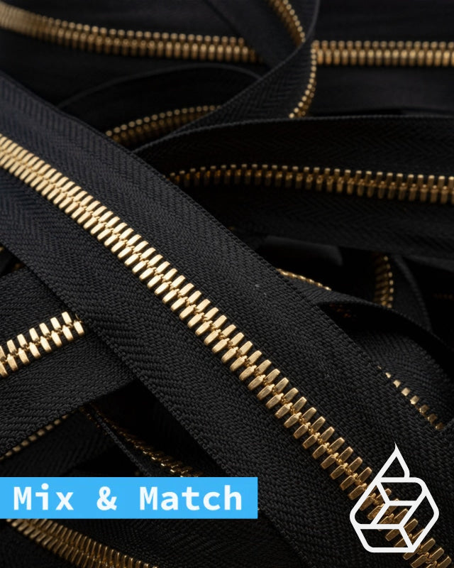 Excella® | Rits Op Maat Goud Maat 5 Black 580 Ritsen