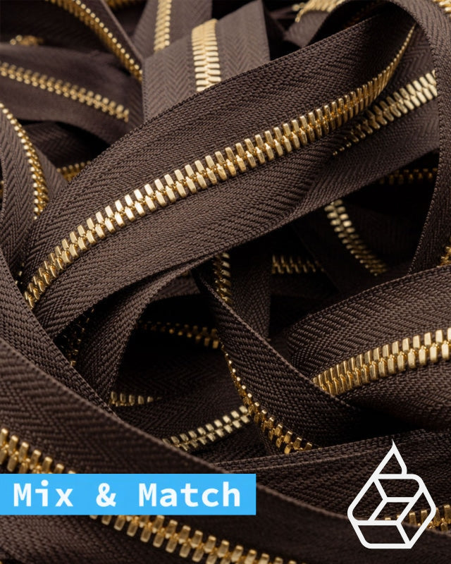 Excella® | Rits Op Maat Goud Maat 5 Dark Brown 088 Ritsen