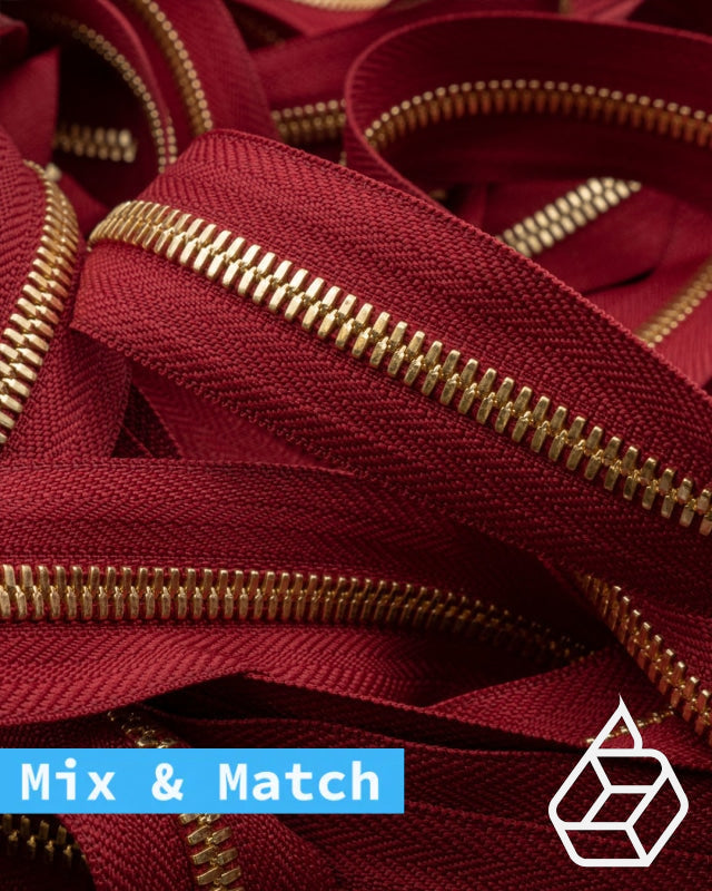 Excella® | Rits Op Maat Goud Maat 5 Dark Red 520 Ritsen