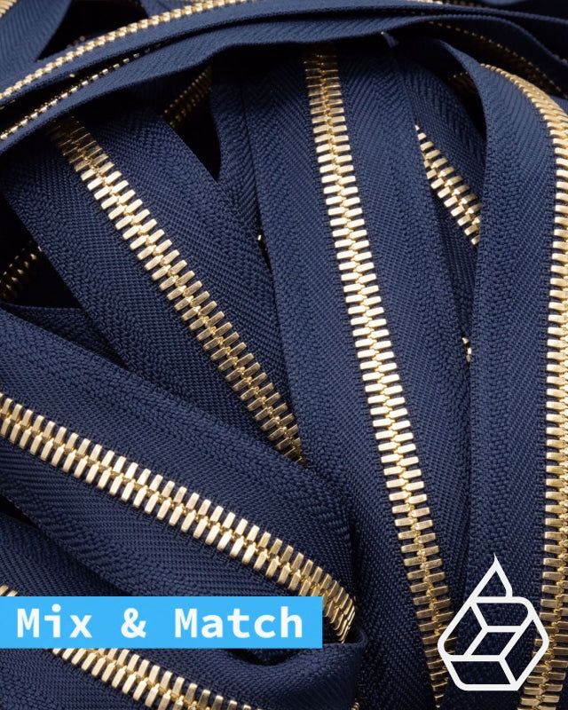 Excella® | Rits Op Maat Goud Maat 8 Marine Blue 058 Ritsen