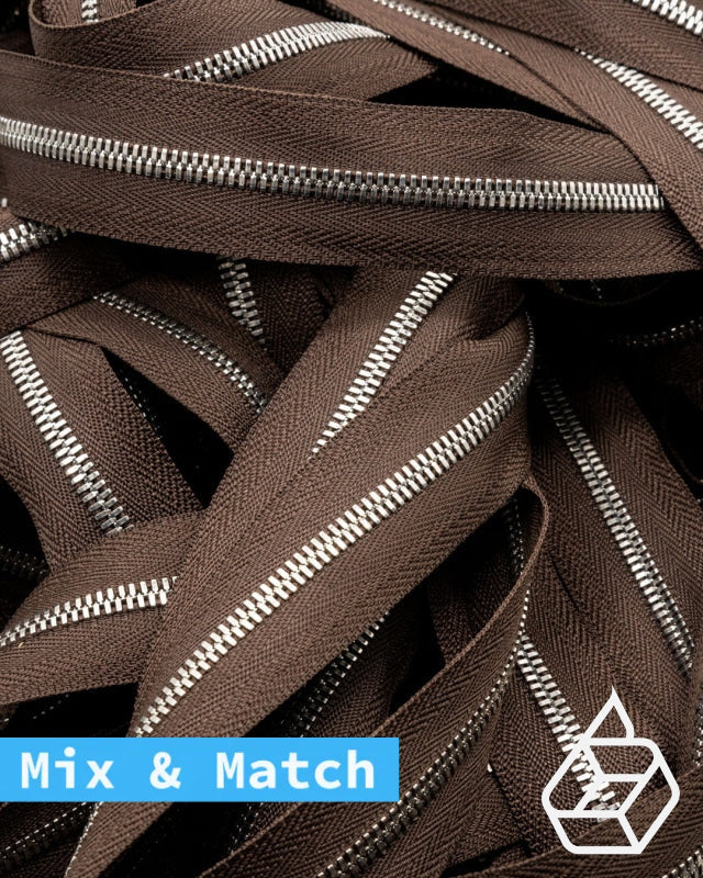 Excella® | Rits Op Maat Zilver Maat 3 Dark Brown 088 Ritsen