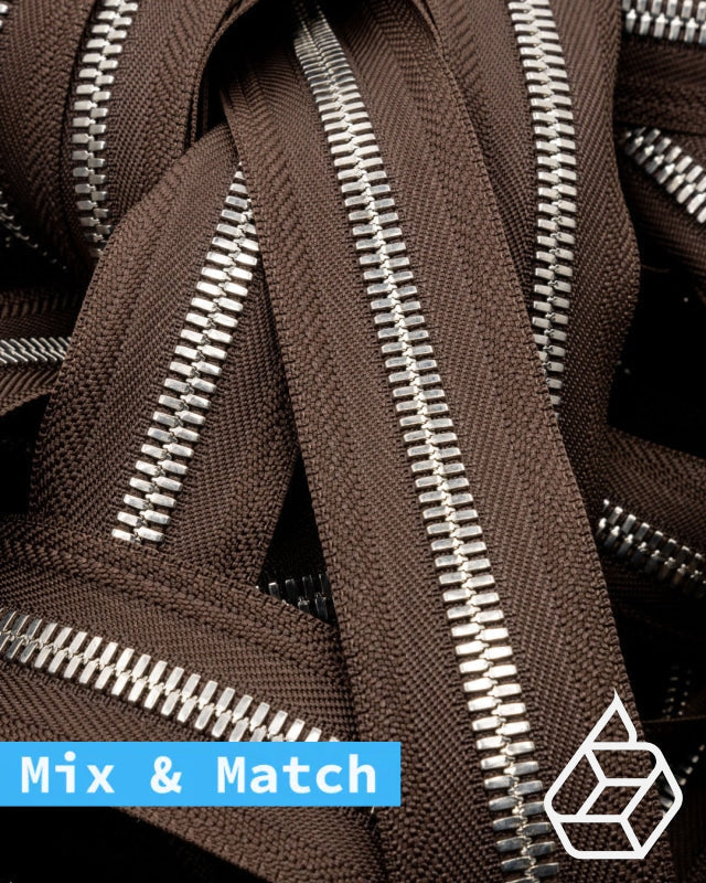 Excella® | Rits Op Maat Zilver Maat 8 Dark Brown 088 Ritsen