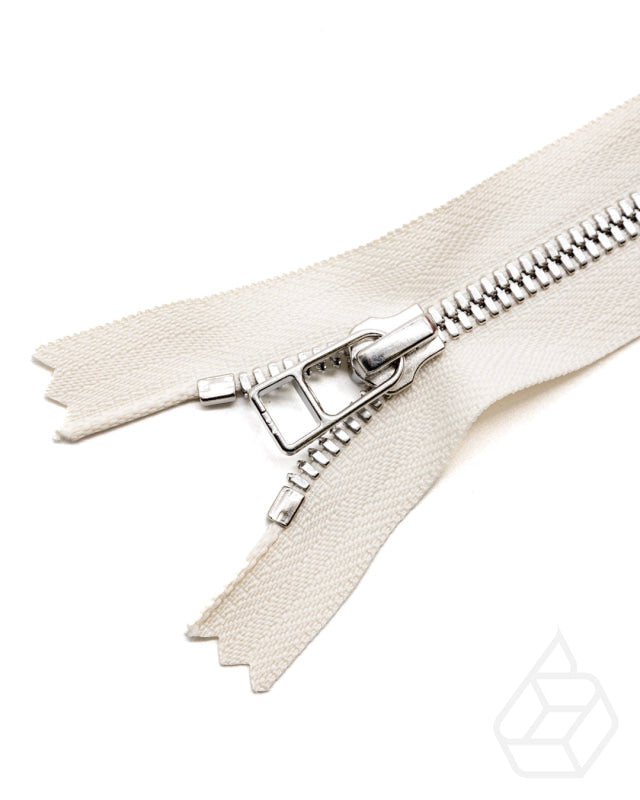 Ykk Excella®L | Complete Closed Bottom Zipper With Single Slider Silver Size 5 Ivory 841 / 10 Cm