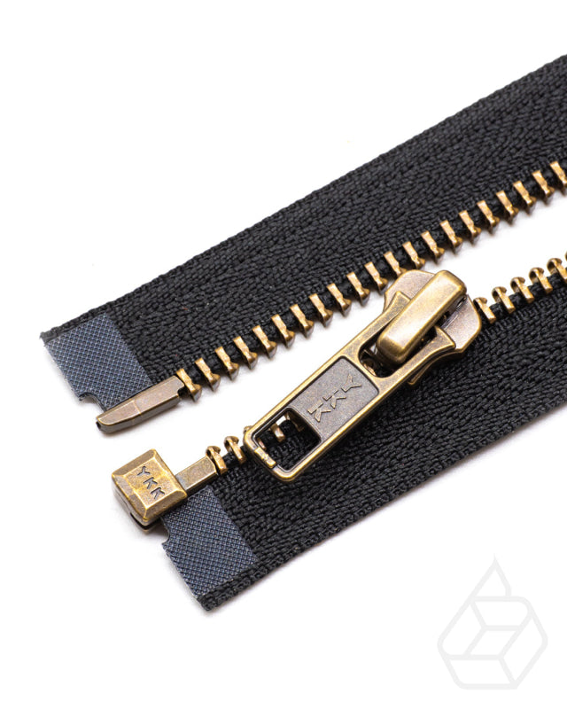 Ykk Metal | Complete Separating Zipper With Single Slider Antique Brass Size 5 Ritsen