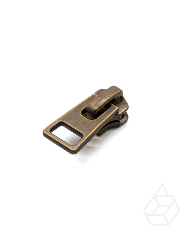 Ykk Zipper Slider With Puller | Locked Size 5 Antique Brass Ritsen Onderdelen